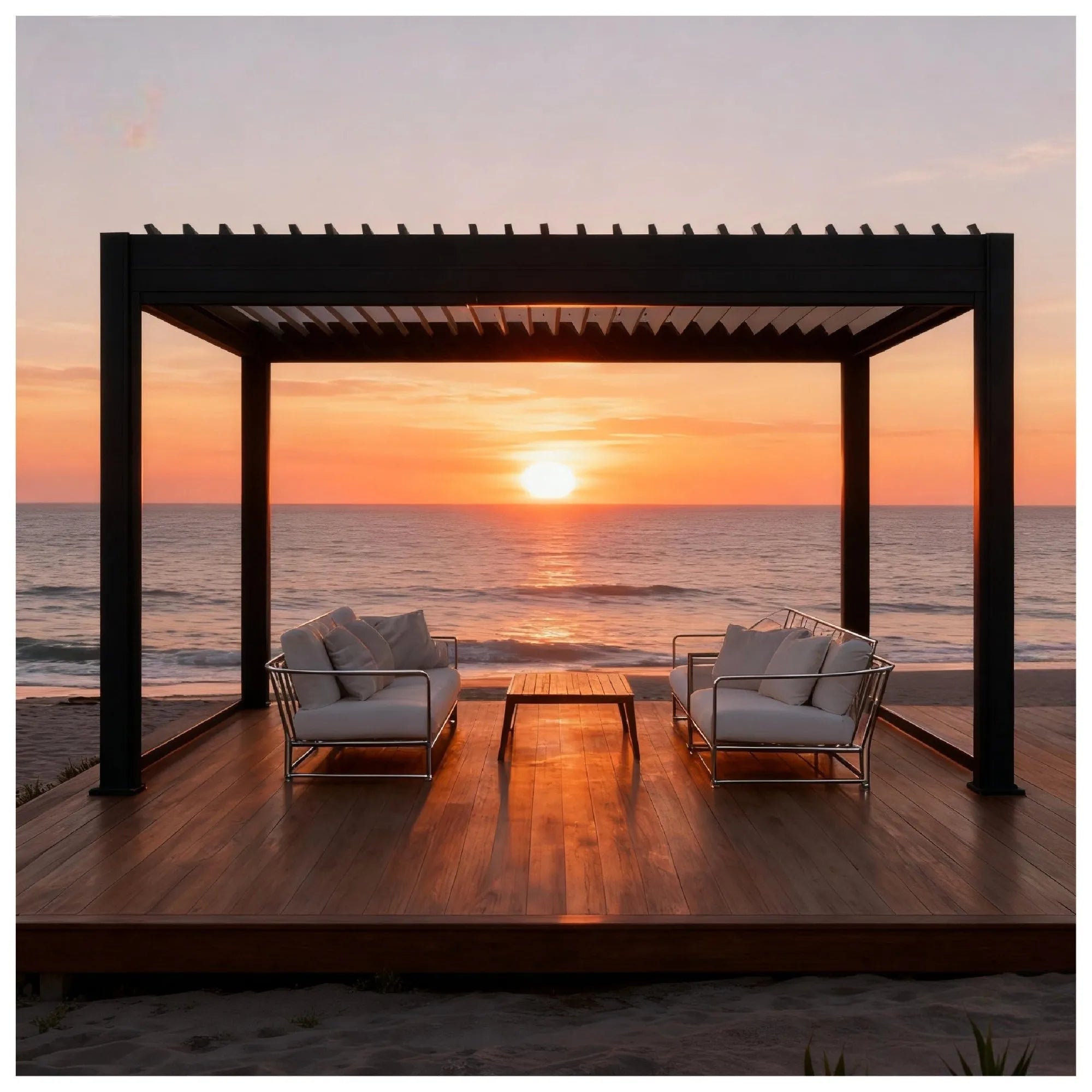 Aluminum Pergola with Integrated Zip Screens