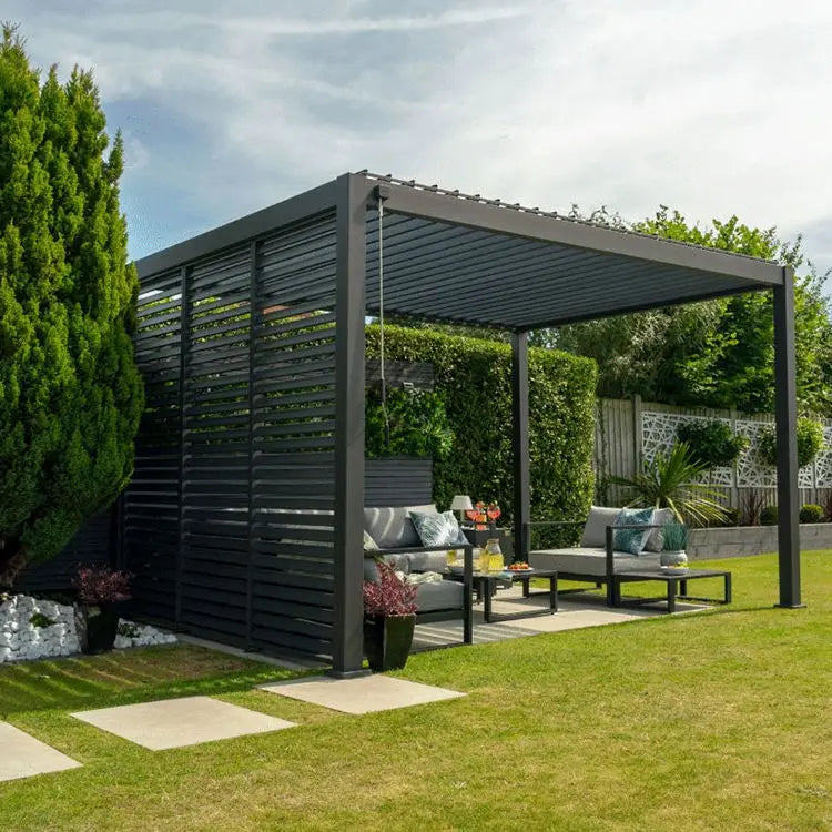 Wall-Mounted Motorized Pergola System